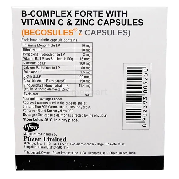 becosules z capsule 20's